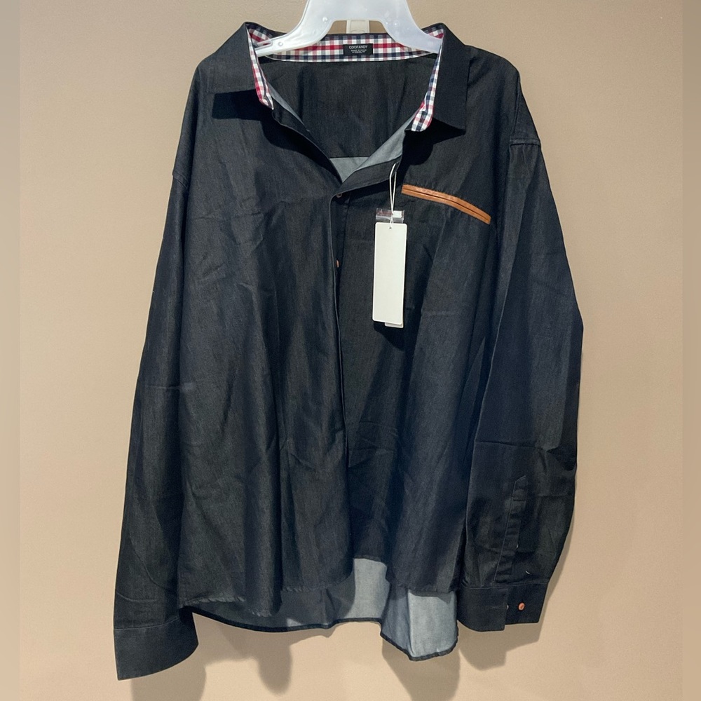 Mens coo fancy long sleeve shirt size XXX large. Black